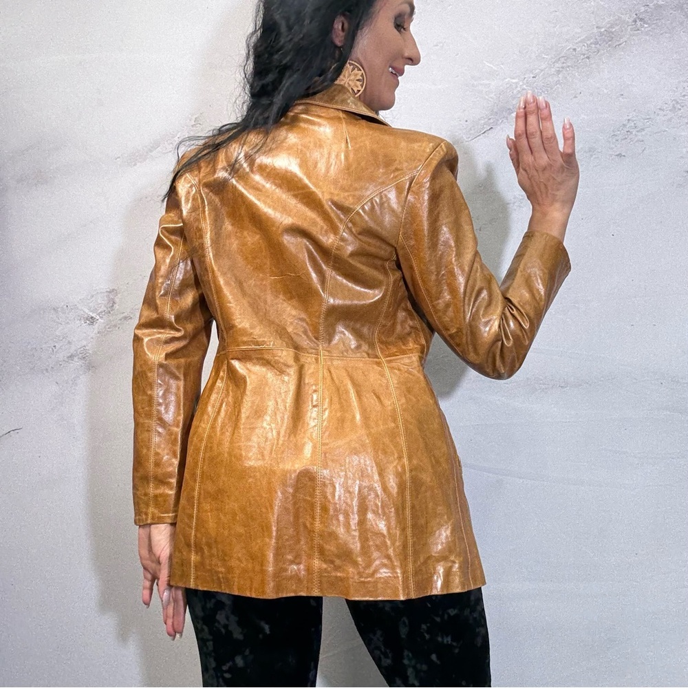Vera Pelle Brown Leather Jacket - Picture 2 of 4